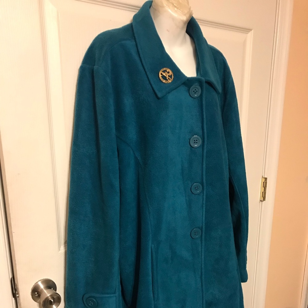 Roaman’s coat green 2X 4 buttons front 2 pockets
